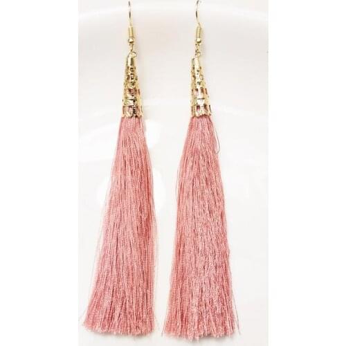 10 colors Fashion Long Tassel Earrings for Women Jewelry Bohemian Bride Earrings Geometric Hollow Drop/Earrings