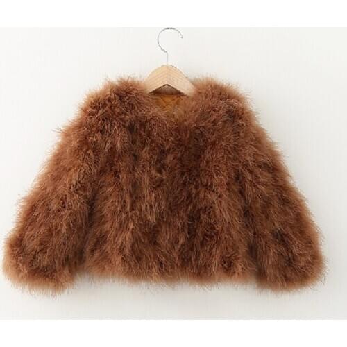 Hot Sale New 2020 Women Child winter encryption 100% natural ostrich feathers turker fur coat boys and girl real fur vest HP510