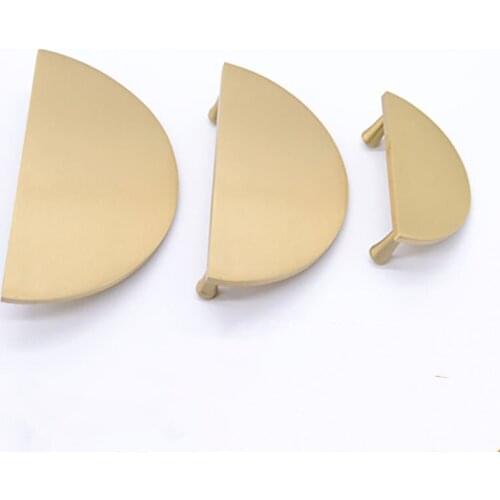 1 piece Large Round Cabinet Handle Brass Semi-Circle Furniture Knobs Door Handles for Wardrobe Drawer Closet Door Accessory