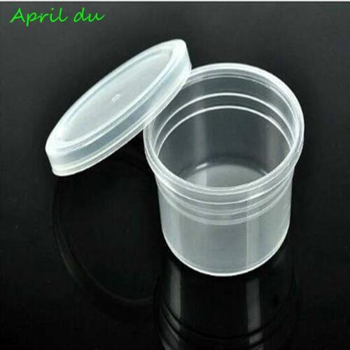 100pcs Plastic Color Plasticine Clear Containers Glue Putty Foam Ball Storage Boxes 20g Slime Storage