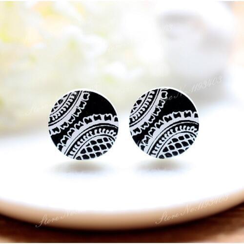16mm Round High Quality Photo Wood Laser Cut Cabochon to make Rings, Earrings, Bobby pin,Necklaces, Bracelets-(WEH-44)
