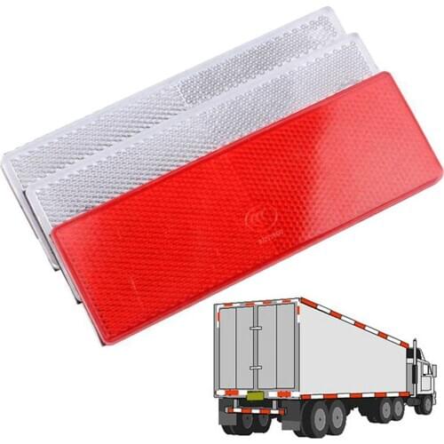 2Pcs Car Truck Vehicle Tail Plastic Reflector Sign Strong Reflective Plate