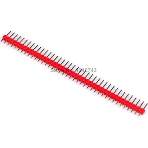 50PCS 1*40P Single Row Needle Straight Needle 2.54mm Pitch Red