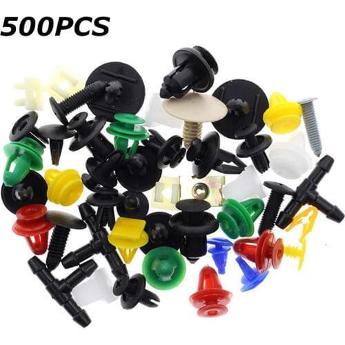 500 pcs / set Mixed Fasteners Door Trim Panel Auto Bumper Rivet auto plastic fasteners Engine Fender Fastener Clip