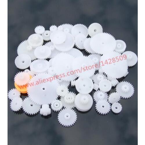 64pcs High Quality Plastic Shaft Single Double Layer Crown Worm Gears For Robot DIY