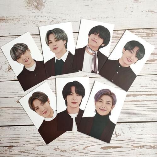 7pce Kpop Stickers Poster Girl Adult Toys Mini Truck Keychain Pendant Postcard Gift Card Jimin Rap-monster Jin Suga