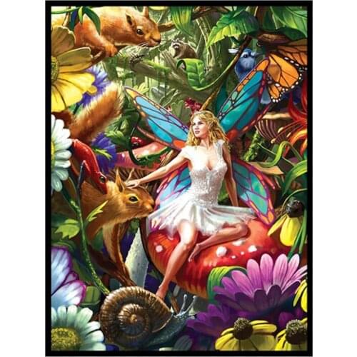 5D DIY Full Round Diamond Painting Angel & Butterfly & Flower Cross Stitch 3D Embroidery Rhinestone Mosaic Home Decor Art Y471