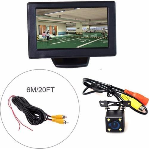 Free Shipping Car Automobile Parking Kit (4.3 inch LCD Monitor + HD Camera + 6M/20FT Cable) LED Night Vision