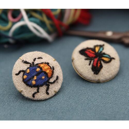 DIY Ribbons Brooch Embroidery for Beginner Needlework Practice Kits Cross Stitch Sets Swing Art Gift Home Decoration Meet Sets