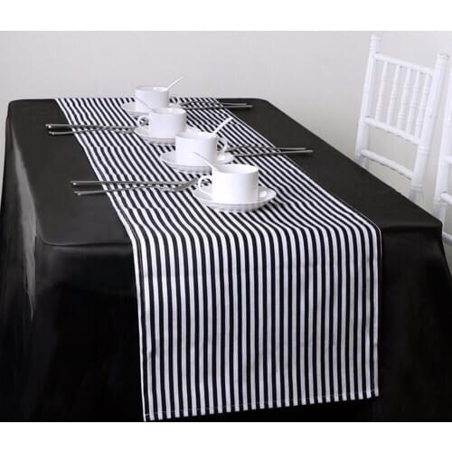 Black & White Striped Table Runner for Home Decor 30*180cm Modern Geometric Table Topper Hotel Bed Runner Party Supplier