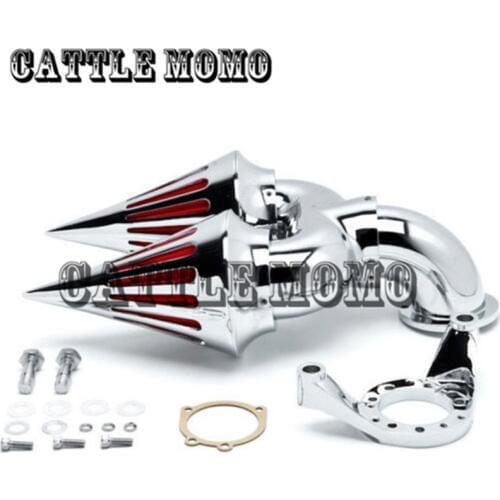 Black/Chrome Rough Motorcycle Spike Air Cleaner Intake Filter For Harley CV Carburetor Delphi V-Twin