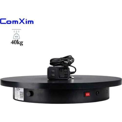 ComXim 40cm Black White Knob Control Speed Two-way Switch Rotating Electric Turntable Vase Shoes Photography Base Heavy Load