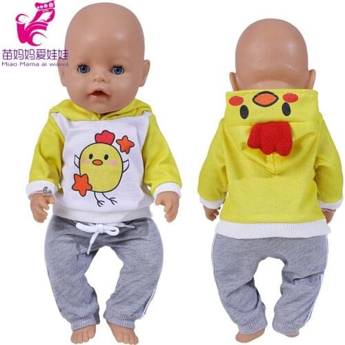 Baby Doll Cartoon Hoodie Coat 17 Inch Reborn Doll Clothes Children Girl Birthday Gifts Toys Costume