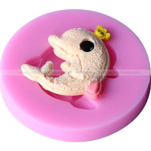 Dolphin Shape 3D Embossed Silicone Mold Chocolate Soap Cake Molds Decoration Fondant Tools Pudding Jelly Candy Biscuits Moulds