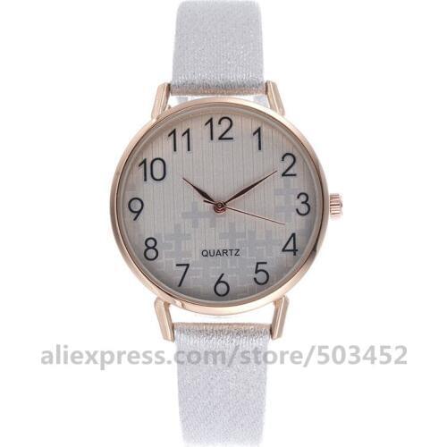 100pcs/lot Hot Sells Arabic Numeral Female Watches Matte Leather Women Watches Lovely Cute Arab Number Ladies Watch