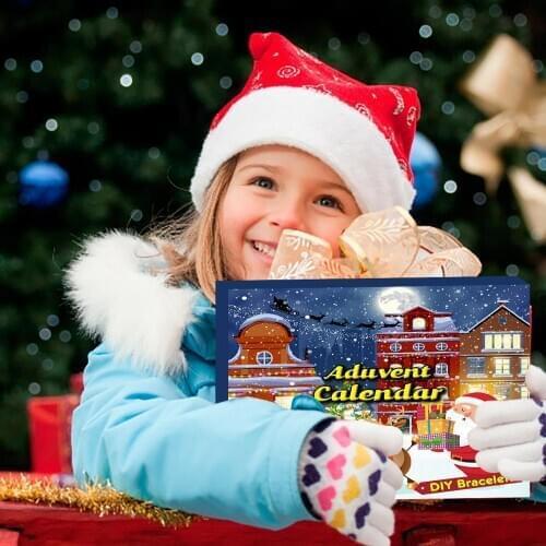 Chandler Advent Calendar for Kids Fashion Jewelry 24 Days DIY Charm Bracelets Christmas Children Surprise Box Gift