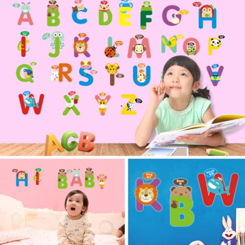 The Chinese Phonetic Alphabet Childrens Room Bedroom and Living Room Decoration Removable Cartoon Waterproof Wall Stickers