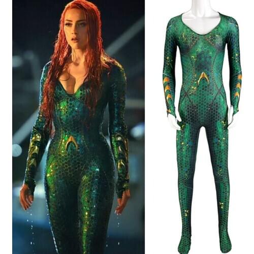 Aquaman Mera Atlanna Cosplay Bodysuit Suit Halloween Cosplay Costume Halloween Costume for Kids Halloween Costumes for Women NEW