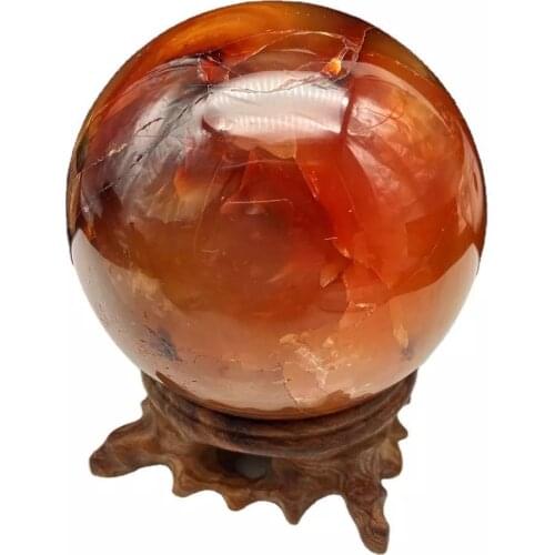 MOKAGY Raw Natural Red Agate Ball Quartz Mineral Stone Crystal Sphere 70mm 1pc