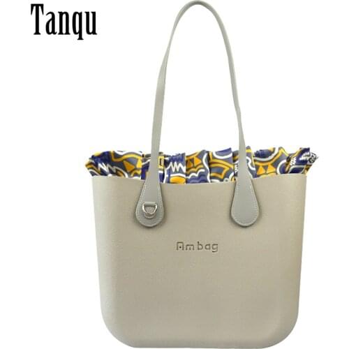 Ambag Obag O Bag Style DIY Classic Big EVA with Zip-Up Printing Inner Colorful Long PU Leather Handles Women EVA Purse Handbag