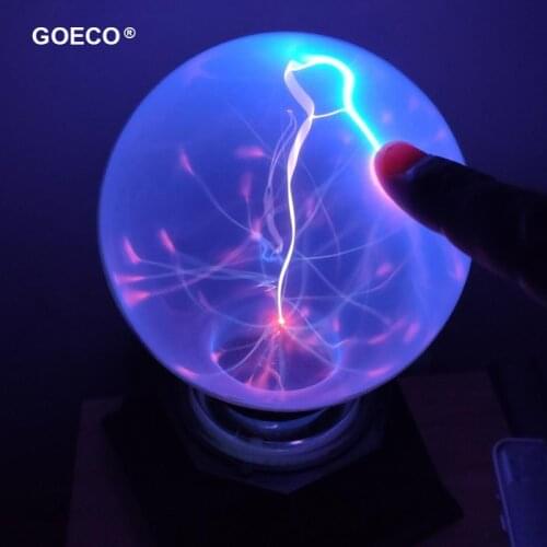 Novelty Magic Glass Ball Light 5 inch Plasma Electric Night Light Christmas Children Kids Gift Table Lamp Sphere Plasma Light