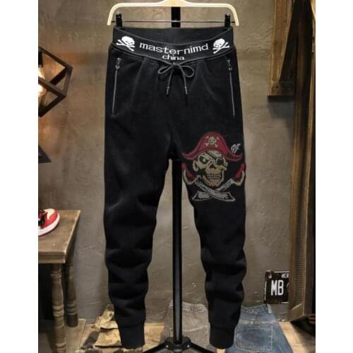 New arrival Thin design Mens Rhinestone pants high quality Fashion Comfortable pant for man