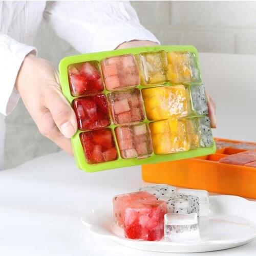 NEW 15 Grid Ice Cube Maker Easy-Release Square Shape Ice Cube Trays Molds Kitchen Bar Pub Wine Ice Blocks Mould Tools