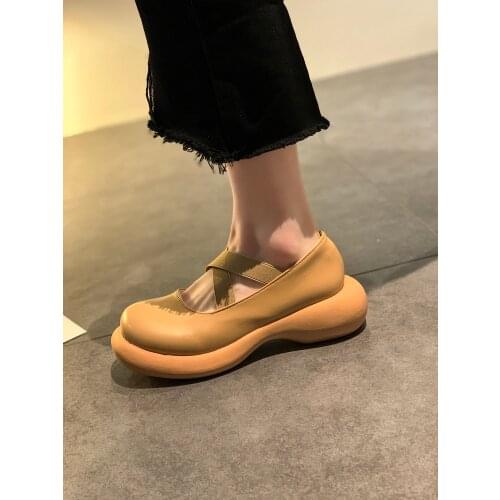 Thick-Soled Mary Jane Solid Color Set Foot Ladies Small Leather Shoes Spring And Autumn Trend Hot Sale Single Shoes Fashion