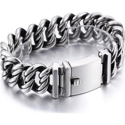 Personality trend crude domineering titanium steel bracelet