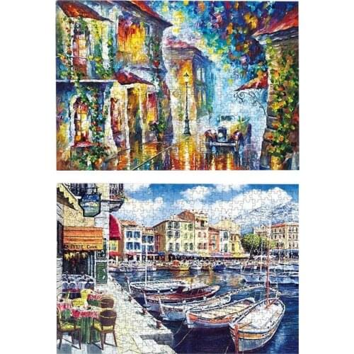 Jigsaw Puzzle 1000 Pieces Night Street Youth Art Jigsaw Bustling Port Art Jigsaw Puzzle Art For Young Adults