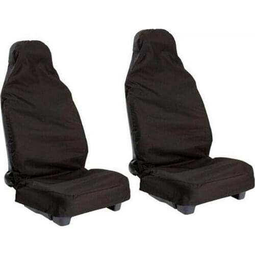2PCS Front Universal Waterproof Nylon Auto Car Van Vehicle Seat Cover Protector (Black)