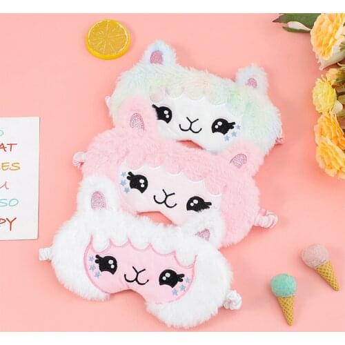 Plush Personalise Girlish Eye Mask Cute Sheep Shading Sleep Soft Eye Mask Light Proof Reusable Patches For Women