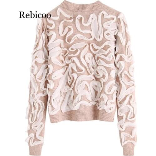 Casual Knitted O Neck Sweaters Women Fashion Panelled Sweater Women Elegant Long Sleeve Sweaters Female Ladies