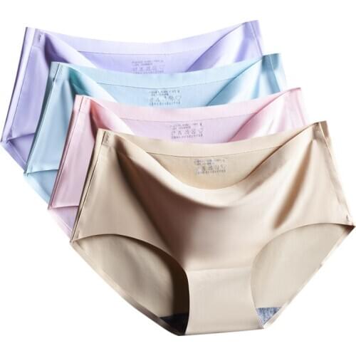 Factory Direct Large size Viscose Fiber Seamless Underwear Womens Sexy Mid-Waist Plus-sized Womens Panties Summer New