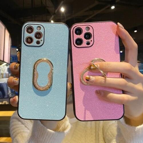 Luminous Night Glow Ring Stand Case For iPhone 12 11 Pro Max X XS XR 7 8 Plus SE 2020 Shockproof Soft TPU Back Cover