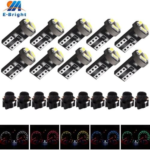 T5 37 74 Dashboard Instrument Panel Lights Gauge Cluster Bulbs with Twist Lock Socket PC74 PC37 White Amber Blue Red Green 10PCS