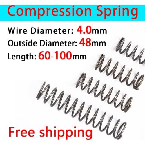 Spot Goods Telescopic Spring Pressure Spring Line Diameter 4.0mm, External Diameter 48mm, Length 60mm-100mm Compressed Spring