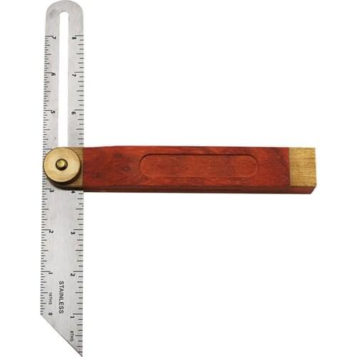 Accurate Angle Ruler Gauges Wooden Handle Woodworking Level Measuring Gauge Tri Square Sliding Level Angle Measuring Tool