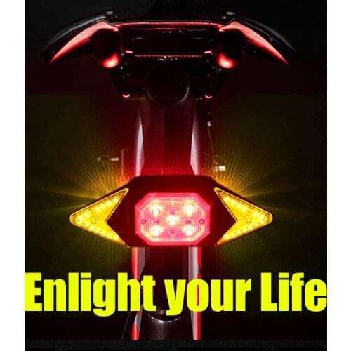 USB Rechargeable Remote Control Bicycle Light Turning Signal Cycling Taillight Intelligent Bike Cycling Light LED Warning Lamp
