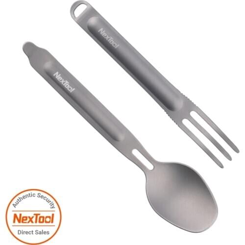 NexTool Fork Spoon Outdoor Pure Titanium Portable Tableware 2-in-1 Detachable Outdoor Office Sports Healthy Convenient NE0124
