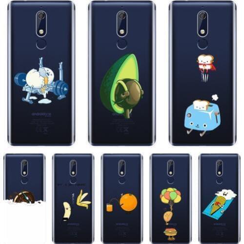 Back Cover For Nokia 2.1 3.1 5.1 6.1 7.1 Plus Soft Silicone Funny Avocado Banana Kawaii Phone Case For Nokia 7.1 6.1 5.1 3.1 2.1