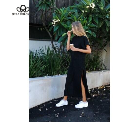 Bella Philosophy Maxi Dress Women Beach Sexy Elegant Vintage Linen Boho Party Long Black Bodycon Dresses Plus Size vestidos