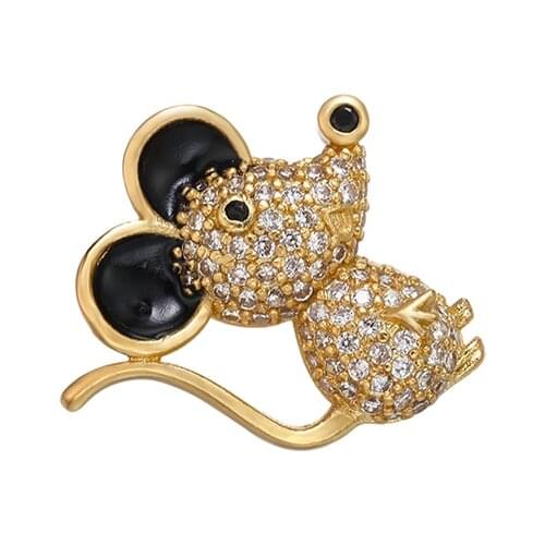 ZHUKOU 18x18mm crystal naughty mouse necklace pendant for women DIY necklace jewelry accessories making findings model: VD666