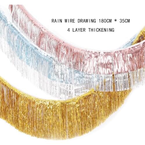 180cm Creative MultiColor Foil Tassel Garland Backdrop Wall Decoration Christmas Home Birthday Party Wedding Background Decor