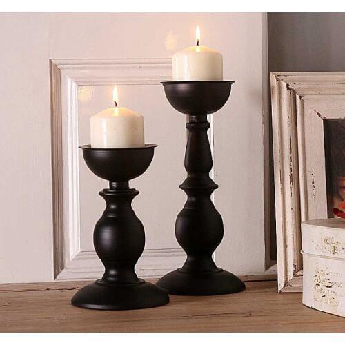 2PCS/set fashion classic wrought iron dining table round toe candle table decoration rustic home accessories wedding props 2177