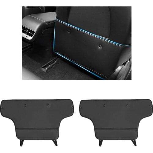 2pcs Seat Back Kick Mat Anti-Kick Back Seat Protector Pad, Protection Mats for Tesla Model 3 / Y 2019-2021, Black Waterproof
