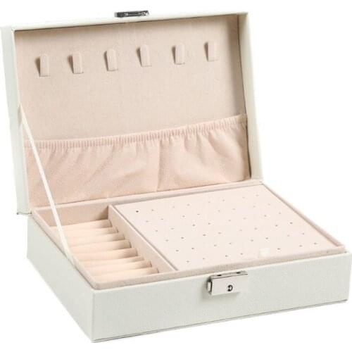 2020 New High Quality leather Jewelry Box 3 Layers Stud Earrings Jewelry Storage Box Jewelry Display Beautiful Gift