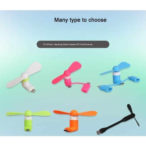 3-In-1Mini USB Fan Type C Micro USB Mini Fan Cooler for iPhone Samsung Xiaomi Huawei HTC Cell Phone High Quality USB Cooling Fan