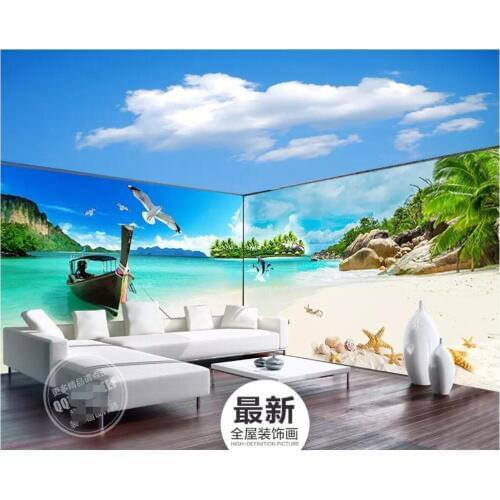 3d room wallpaper custom photo Panoramic giant Maldives seaside scenery Whole house wall 3d wall murals wallpaper for walls 3 d