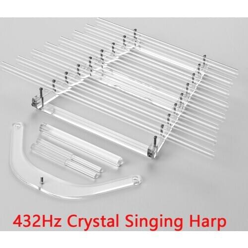 432Hz Crystal Singing Harp C Key 8 Notes Healing Singing Harp Musical Instrument for Sound Therapy Mallets Aluminum Carry Csae
